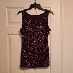 Dark purple sequence tank top